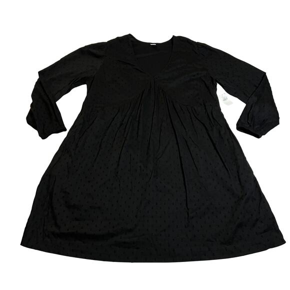 Old Navy V-Neck Clip Dot Mini Swing Dress Size Large NEW LBD Minimalist Casual - Picture 4 of 12